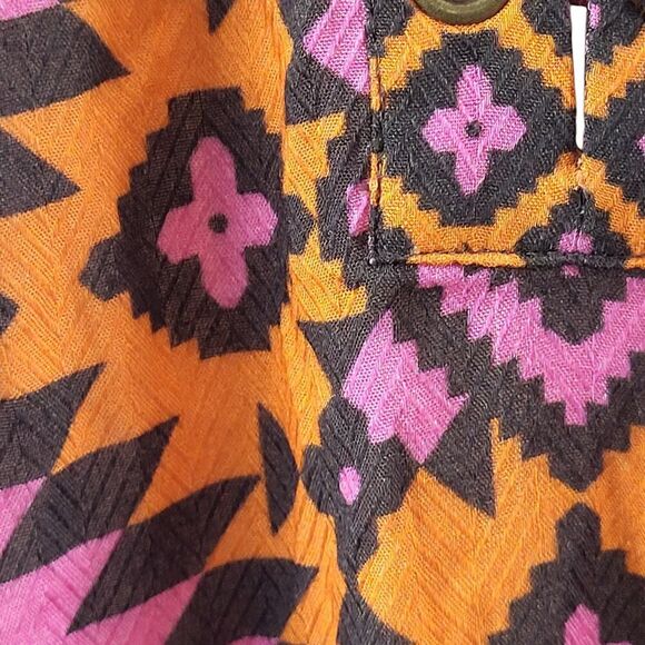 Hale Bob X-Small Multi Color Print All Viscose Blouse Long Sleeves Tie Placard - Picture 13 of 16